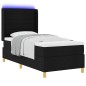 vidaXL Letto a Molle con Materasso e LED Nero 80x200 cm Tessuto