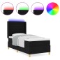 vidaXL Letto a Molle con Materasso e LED Nero 80x200 cm Tessuto