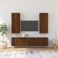 Set Mobili Porta TV 5 pz Rovere Marrone in Legno Multistrato Set Mobili Porta TV 5 pz Rovere Marrone in Legno Multistrato