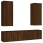 Set Mobili Porta TV 5 pz Rovere Marrone in Legno Multistrato Set Mobili Porta TV 5 pz Rovere Marrone in Legno Multistrato