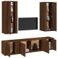 Set Mobili Porta TV 5 pz Rovere Marrone in Legno Multistrato Set Mobili Porta TV 5 pz Rovere Marrone in Legno Multistrato