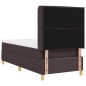 vidaXL Letto a molle con Materasso e LED Marrone Scuro 100x200 cm Tessuto vidaXL Letto a molle con Materasso e LED Marrone Scuro 100x200 cm Tessuto