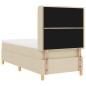 vidaXL Letto Box Spring con Materasso e LED Crema 100x200 cm Tessuto