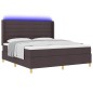 vidaXL Letto Box Spring con Materasso & LED Marrone Scuro 180x200 cm Tessuto