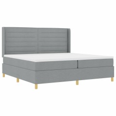 Letto a Molle VidaXL con Materasso e Luce LED Grigio Chiaro 200x200 cm Tessuto
