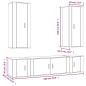 Set Mobili Porta TV 5 pz Rovere Marrone in Legno Multistrato Set Mobili Porta TV 5 pz Rovere Marrone in Legno Multistrato