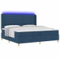 vidaXL Letto Box Spring con Materasso e LED Blu 200x200 cm Tessuto vidaXL Letto Box Spring con Materasso e LED Blu 200x200 cm Tessuto