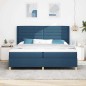 vidaXL Letto Box Spring con Materasso e LED Blu 200x200 cm Tessuto vidaXL Letto Box Spring con Materasso e LED Blu 200x200 cm Tessuto