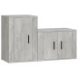 Set di Mobili Porta TV 2 pz Grigio Cemento in Legno Multistrato Set di Mobili Porta TV 2 pz Grigio Cemento in Legno Multistrato