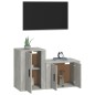 Set di Mobili Porta TV 2 pz Grigio Cemento in Legno Multistrato Set di Mobili Porta TV 2 pz Grigio Cemento in Legno Multistrato