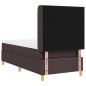 vidaXL Letto box spring con materasso e LED marrone scuro 100x200 cm tessuto