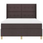 vidaXL Letto Box Spring con Materasso & LED Marrone Scuro 140x190 cm Tessuto