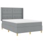 letto box spring vidaXL con materasso e luce LED grigio chiaro 140x200 cm in tessuto