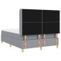 letto box spring vidaXL con materasso e luce LED grigio chiaro 140x200 cm in tessuto