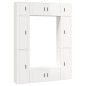Set Mobili Porta TV 8pz Bianco Lucido in Legno Multistrato Set Mobili Porta TV 8pz Bianco Lucido in Legno Multistrato