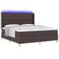 vidaXL Letto Box Spring con Materasso e LED Marrone Scuro 180x200 cm Tessuto