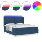 Letto a molle con materasso e LED blu 180x200 cm in tessuto Letto a molle con materasso e LED blu 180x200 cm in tessuto