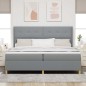 vidaXL Letto Box Spring con Materasso e Luce LED Grigio Chiaro 200x200 cm Tessuto vidaXL Letto Box Spring con Materasso e Luce LED Grigio Chiaro 200x200 cm Tessuto