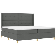Letto a Molle con Materasso & LED Grigio Scuro 200x200 cm in Tessuto