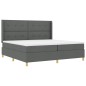Letto a Molle con Materasso & LED Grigio Scuro 200x200 cm in Tessuto