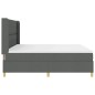 Letto a Molle con Materasso & LED Grigio Scuro 200x200 cm in Tessuto