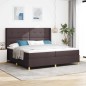 vidaXL Letto a Box Spring con Materasso e LED Marrone Scuro 200x200 cm in Tessuto vidaXL Letto a Box Spring con Materasso e LED Marrone Scuro 200x200 cm in Tessuto