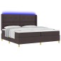 vidaXL Letto a Box Spring con Materasso e LED Marrone Scuro 200x200 cm in Tessuto vidaXL Letto a Box Spring con Materasso e LED Marrone Scuro 200x200 cm in Tessuto