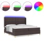 vidaXL Letto a Box Spring con Materasso e LED Marrone Scuro 200x200 cm in Tessuto vidaXL Letto a Box Spring con Materasso e LED Marrone Scuro 200x200 cm in Tessuto