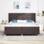 vidaXL Letto a Box Spring con Materasso e LED Marrone Scuro 200x200 cm in Tessuto vidaXL Letto a Box Spring con Materasso e LED Marrone Scuro 200x200 cm in Tessuto