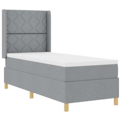 vidaXL Letto con Rete A Molla e Materasso & Luce LED Grigio Chiaro 80x200 cm Tessuto