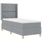 vidaXL Letto con Rete A Molla e Materasso & Luce LED Grigio Chiaro 80x200 cm Tessuto