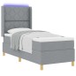vidaXL Letto con Rete A Molla e Materasso & Luce LED Grigio Chiaro 80x200 cm Tessuto