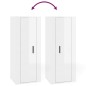 Set Mobili Porta TV 8pz Bianco Lucido in Legno Multistrato Set Mobili Porta TV 8pz Bianco Lucido in Legno Multistrato