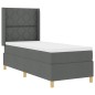 vidaXL Letto a Box con Materasso e LED Grigio Scuro 80x200 cm Tessuto