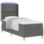 vidaXL Letto a Box con Materasso e LED Grigio Scuro 80x200 cm Tessuto