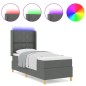 vidaXL Letto a Box con Materasso e LED Grigio Scuro 80x200 cm Tessuto