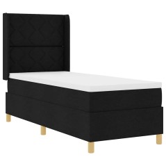vidaXL Letto a Molla con Materasso e LED Nero 80x200 cm in Tessuto