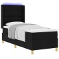 vidaXL Letto a Molla con Materasso e LED Nero 80x200 cm in Tessuto