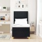 vidaXL Letto a Molla con Materasso e LED Nero 80x200 cm in Tessuto