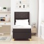vidaXL Letto Box Spring con Materasso e LED Marrone Scuro 80x200 cm Tessuto