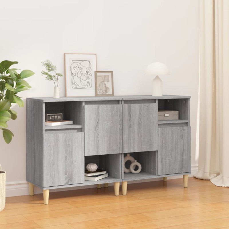 Credenze 2pz Grigio Sonoma 60x35x70 cm in Legno Multistrato Credenze 2pz Grigio Sonoma 60x35x70 cm in Legno Multistrato