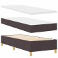 vidaXL Letto Box Spring con Materasso e LED Marrone Scuro 80x200 cm Tessuto