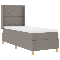 Letto a rete con materasso e LED Taupe 80x200 cm Tessuto