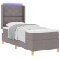 Letto a rete con materasso e LED Taupe 80x200 cm Tessuto