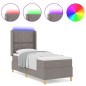 Letto a rete con materasso e LED Taupe 80x200 cm Tessuto