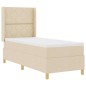 Letto Box Spring con Materasso e LED Crema 80x200 cm Tessuto
