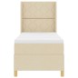 Letto Box Spring con Materasso e LED Crema 80x200 cm Tessuto