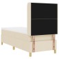 Letto Box Spring con Materasso e LED Crema 80x200 cm Tessuto