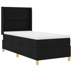 vidaXL Letto Box Spring con Materasso e LED Nero 90x190 cm Tessuto