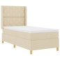 Letto a Box Spring con Materasso e LED Crema 90x200 cm Tessuto